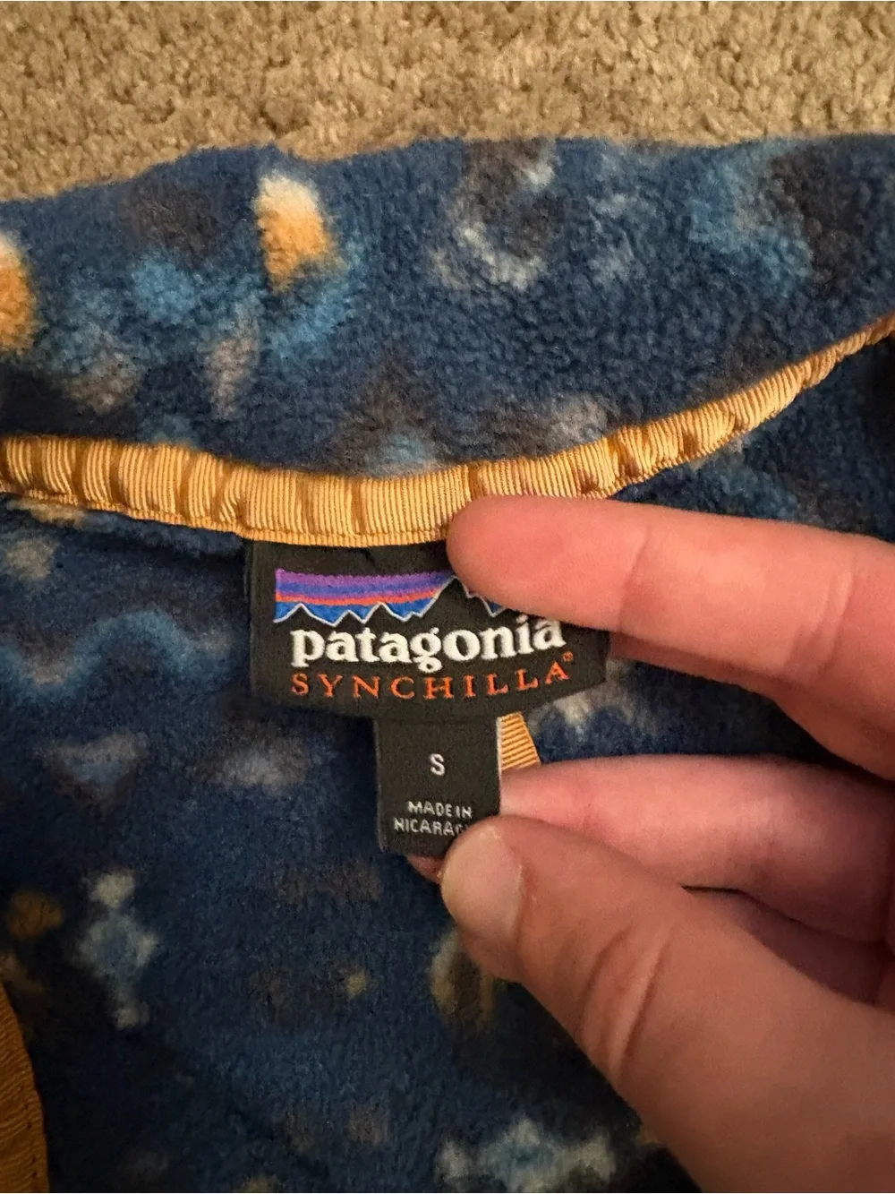 Patagonia Synchilla Fleece Pullover Men's Size S Wandering Woods Tidepool Blue